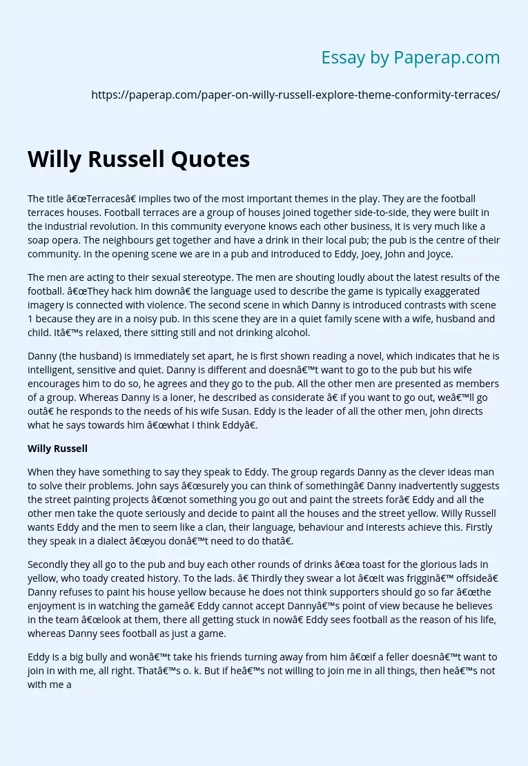 Willy Russell Quotes