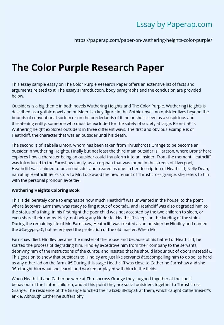the color purple research paper topics
