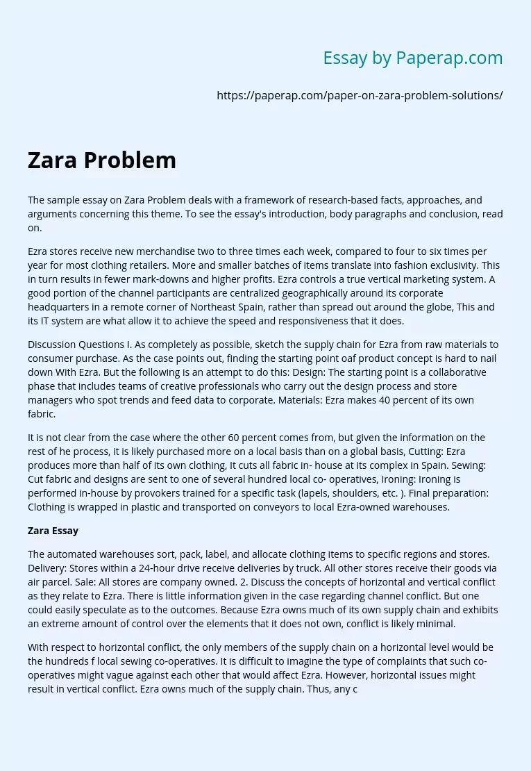 Zara Problem