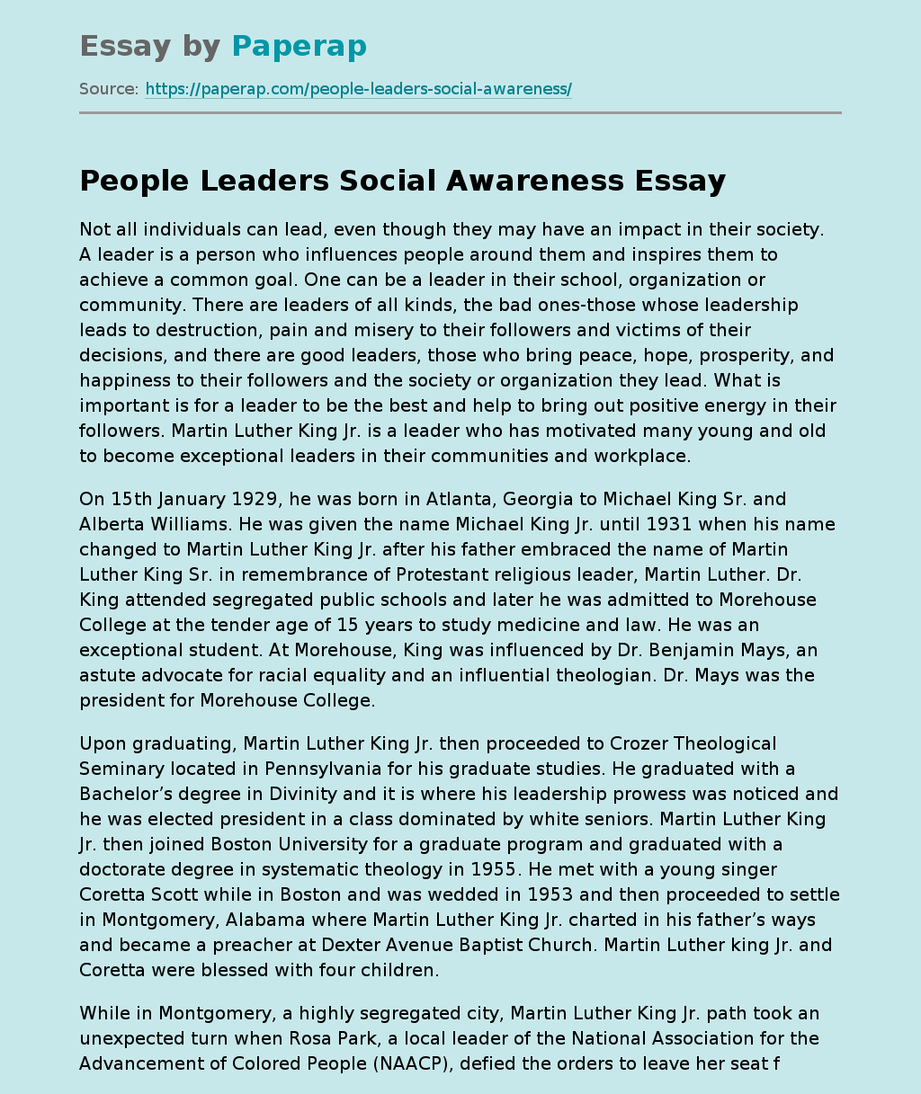 People Leaders Social Awareness