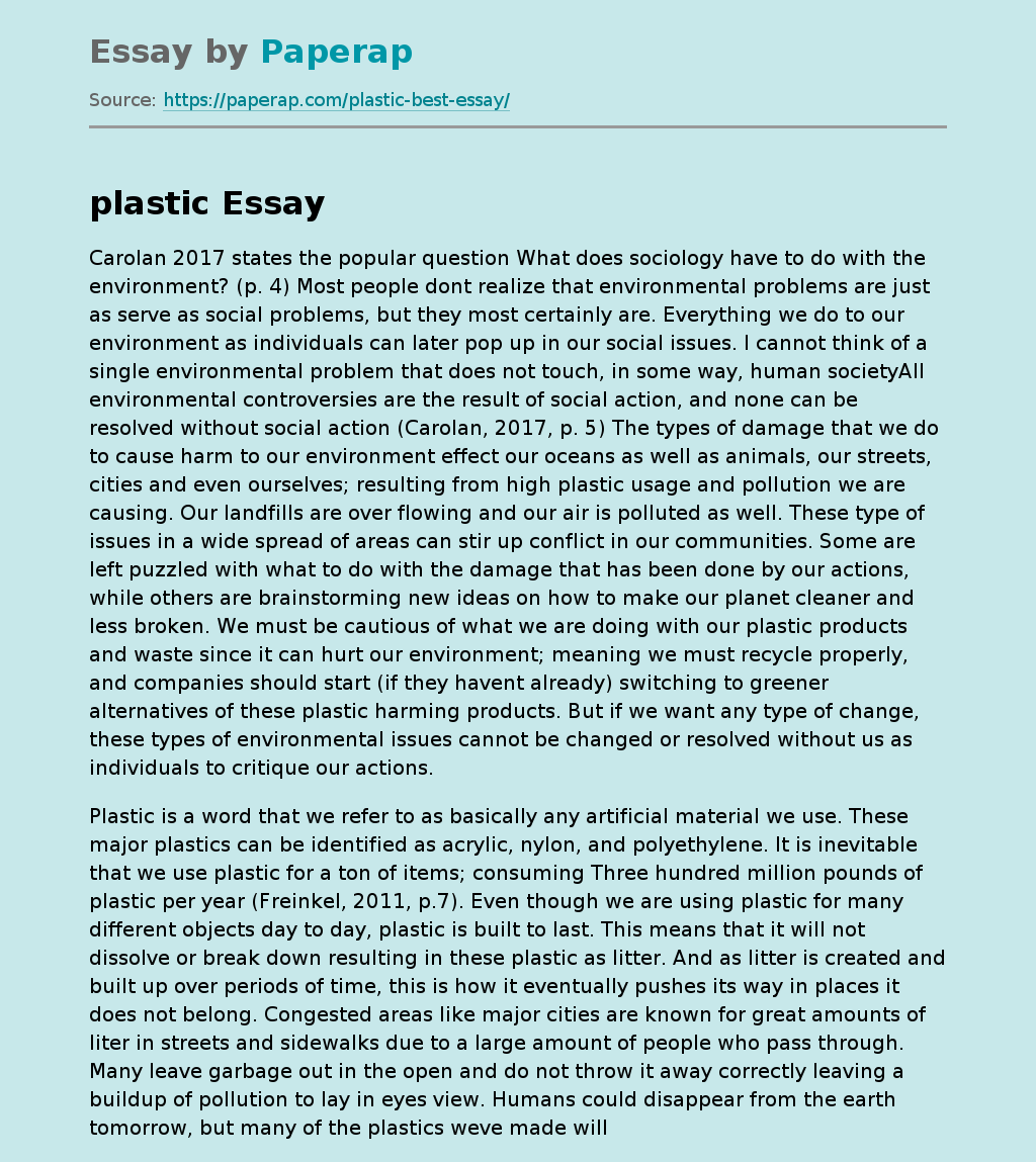 Consumer Responsibility in Reducing Plastic Usage
