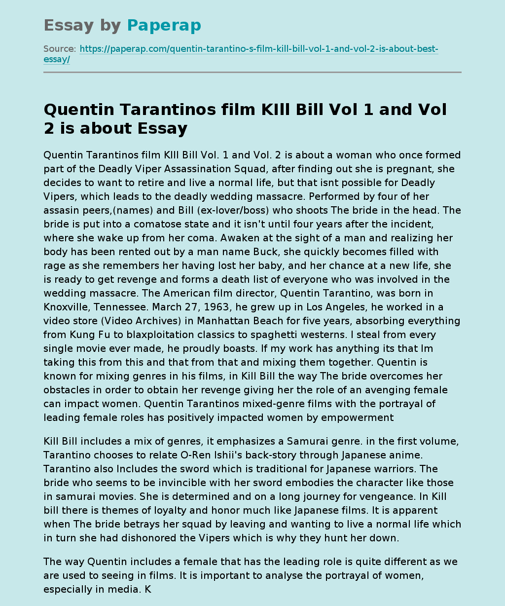 Kill Bill by Quentin Tarantino