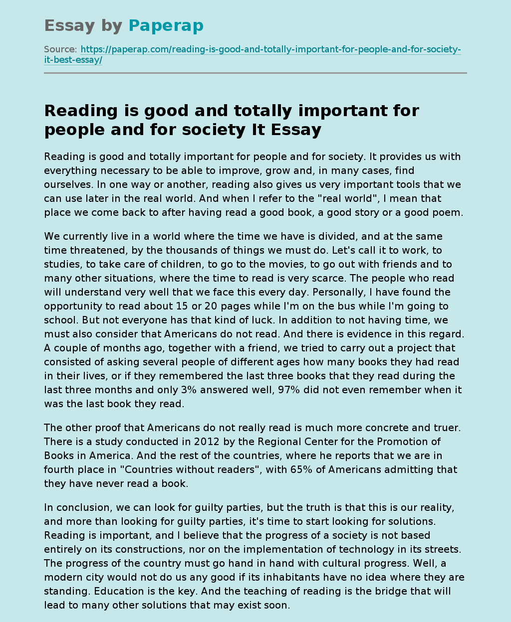 The Importance of Reading