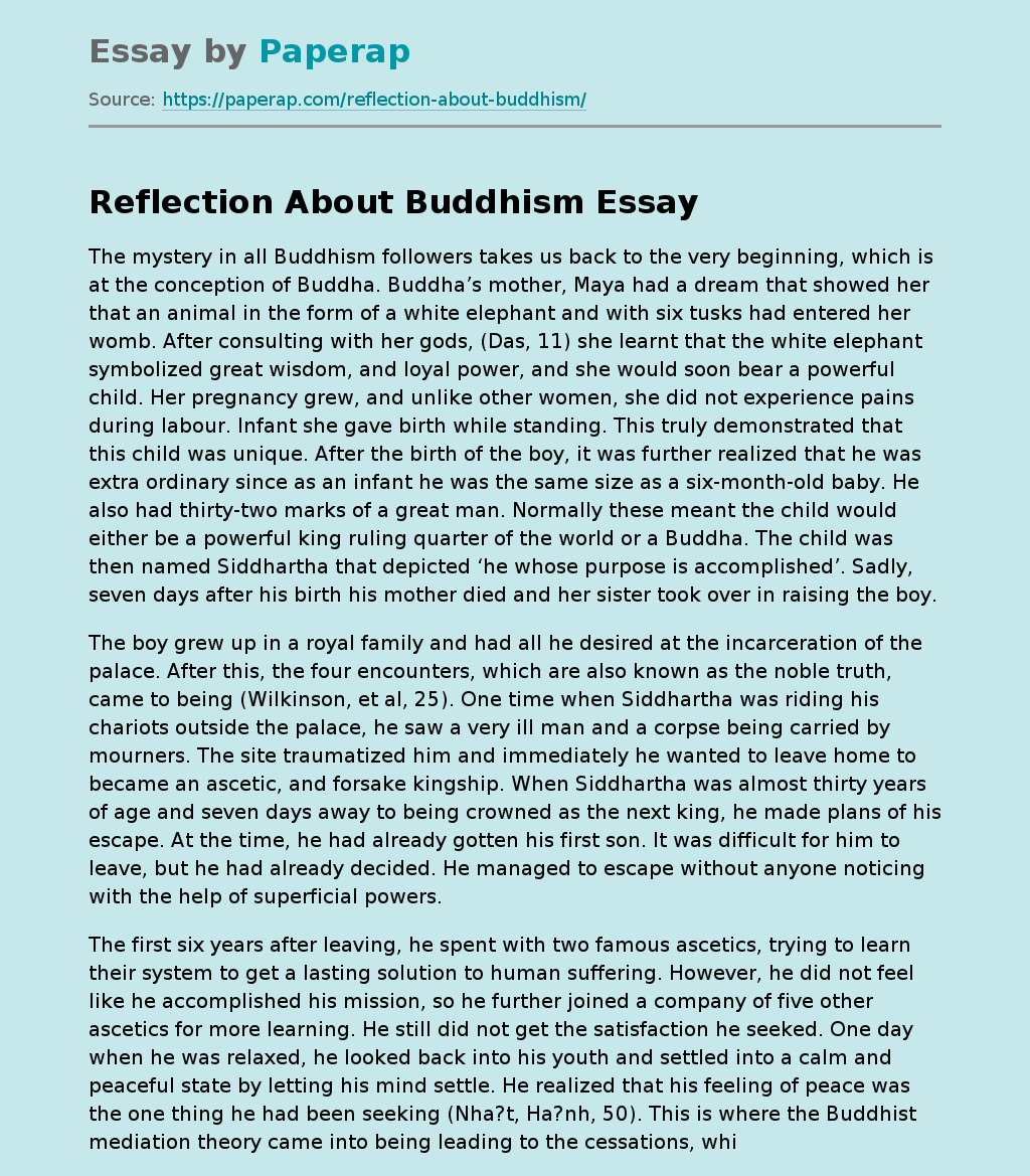 Reflection on the Mystery of Buddhism