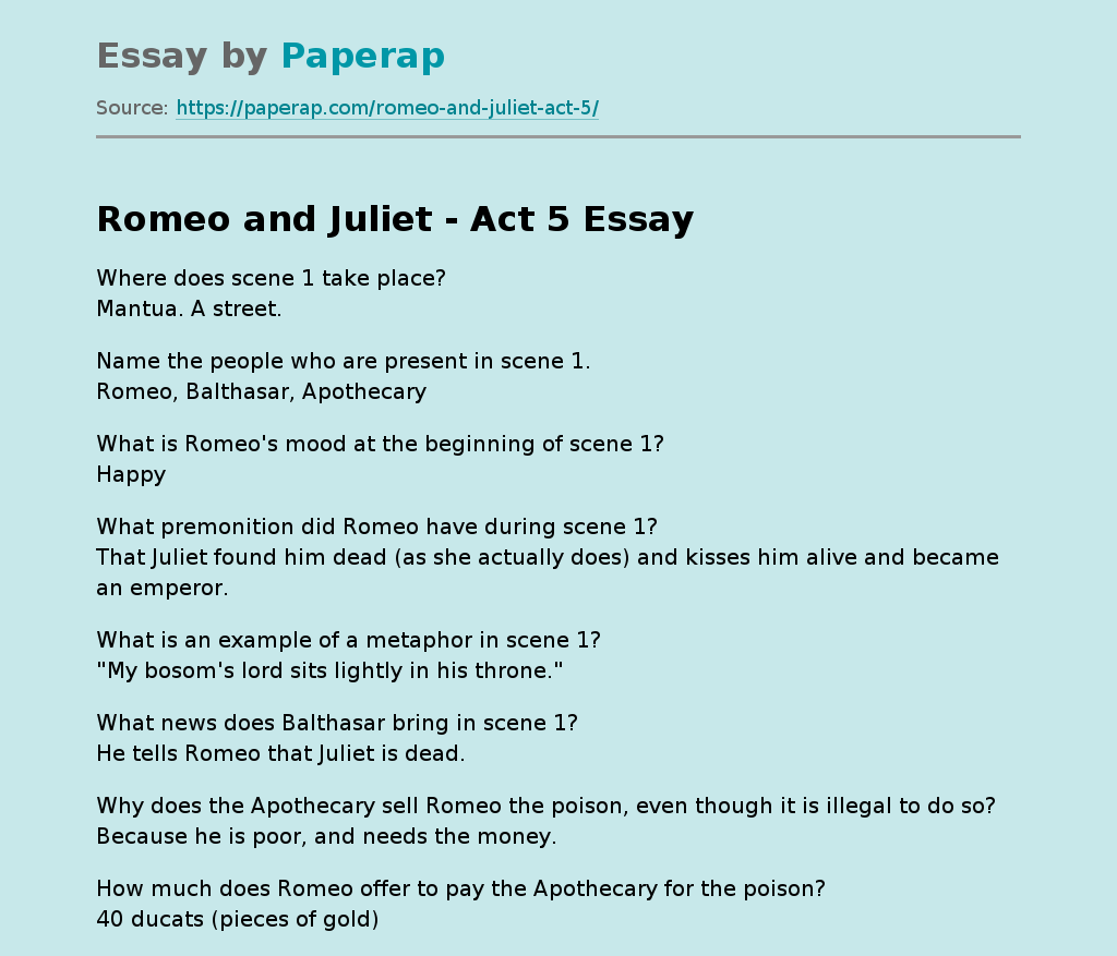 Romeo and Juliet - Act 5