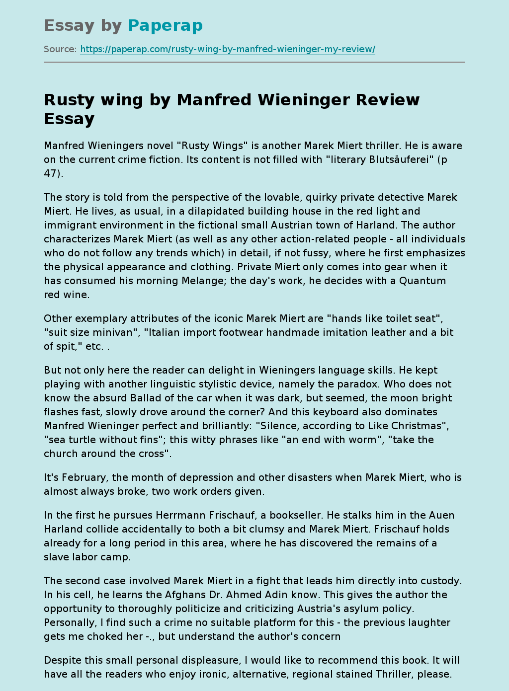 “Rusty Wing” by Manfred Wieninger