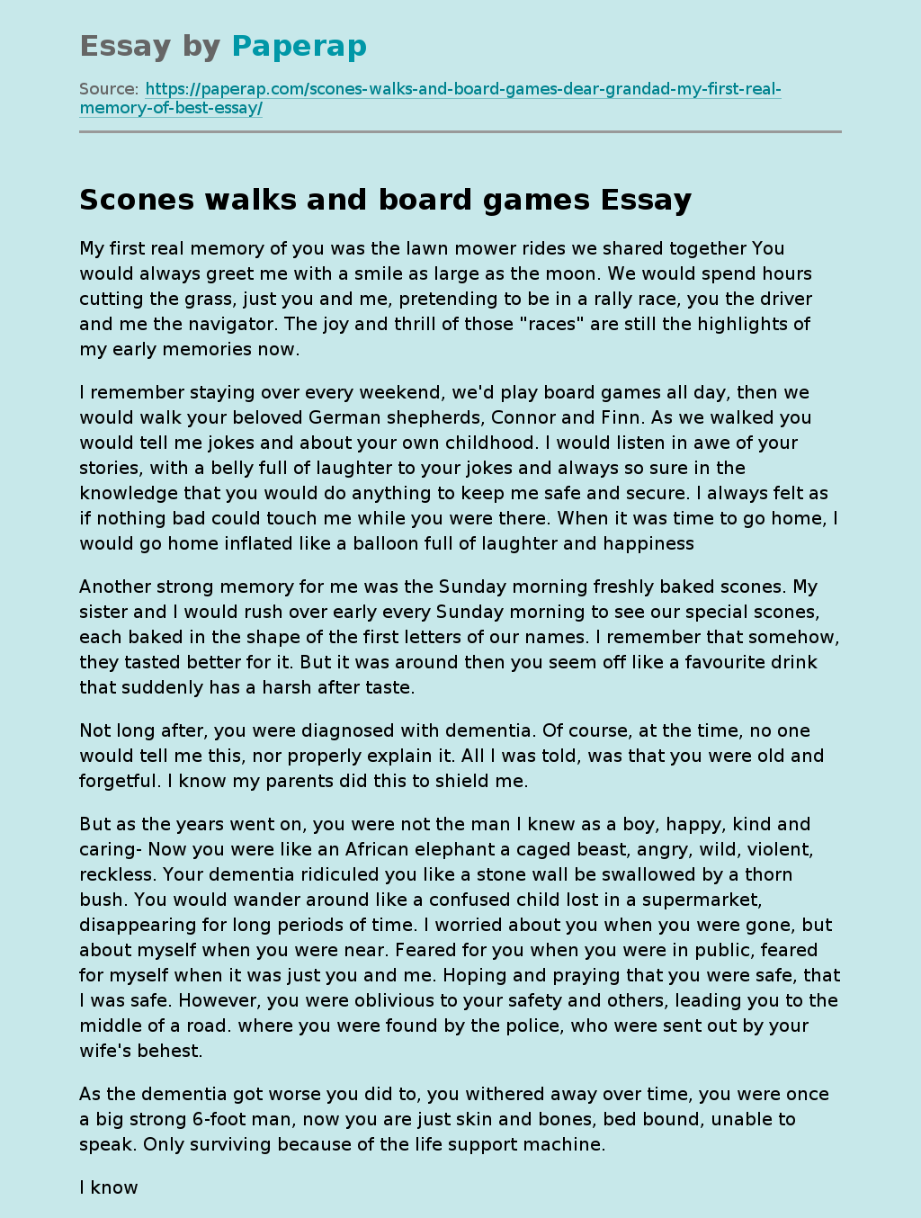 Scones walks and board games