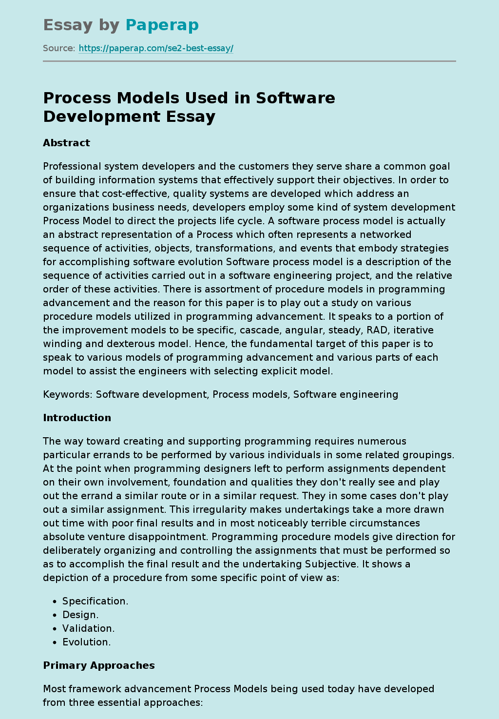 essay on software design