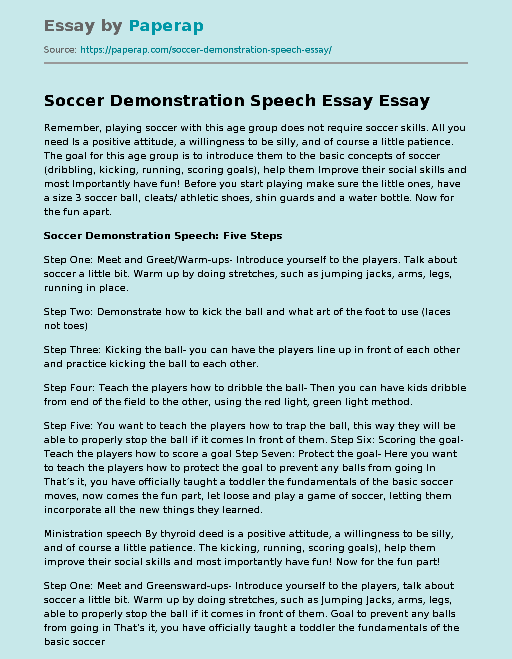 soccer essay 200 words