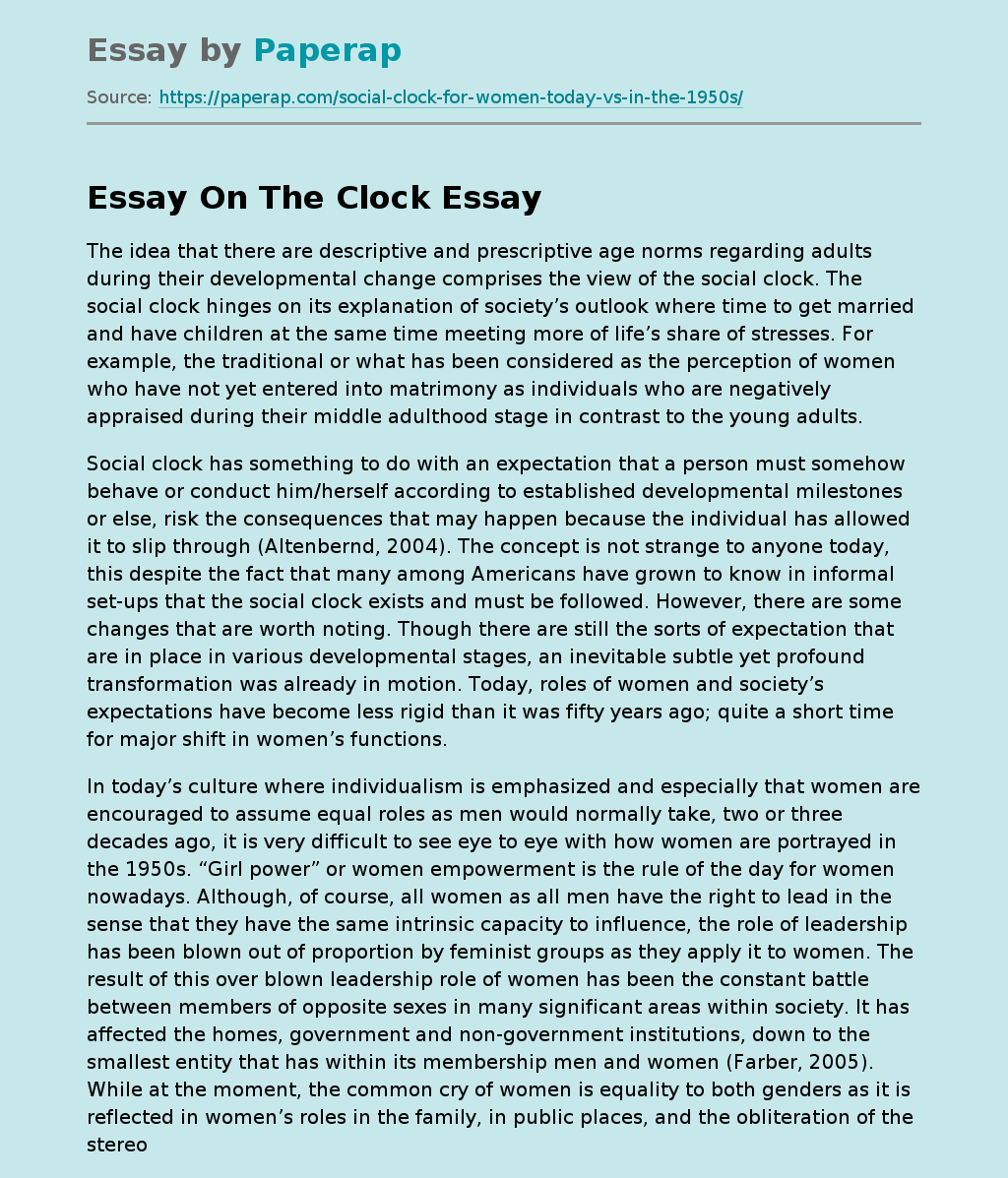 Essay On The Clock