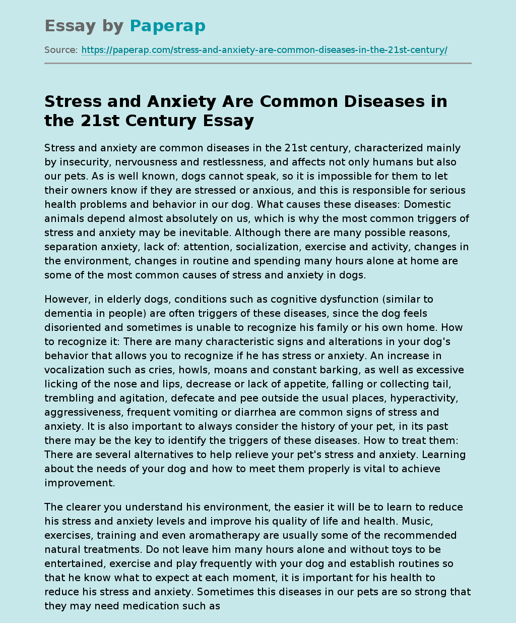 Stress and Anxiety Are Common Diseases in the 21st Century