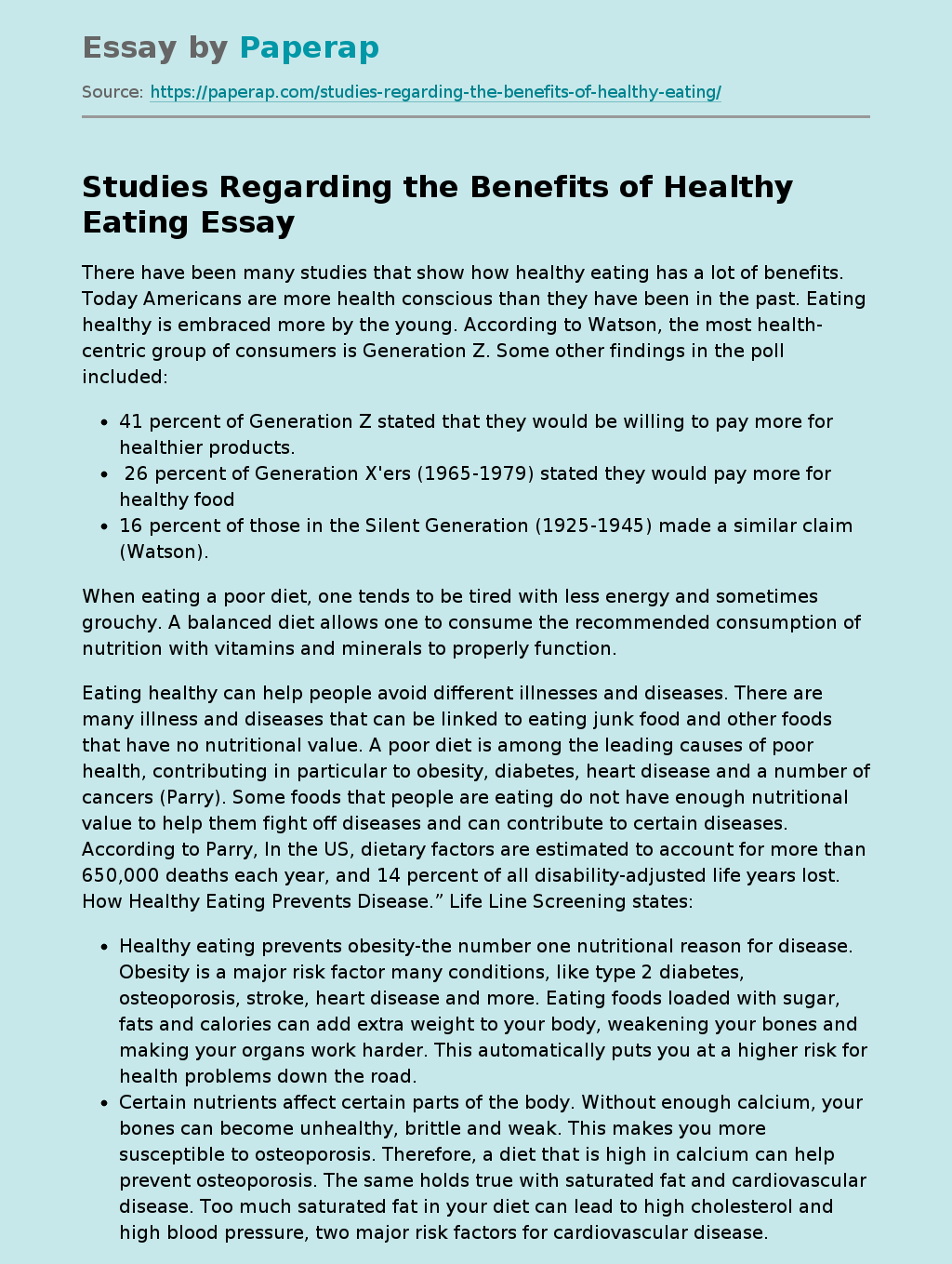 Studies Regarding the Benefits of Healthy Eating