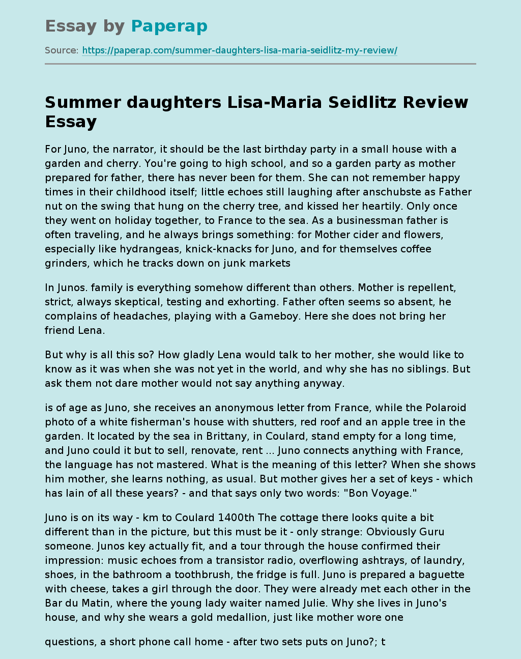 Summer Daughters Lisa-Maria Seidlitz Review