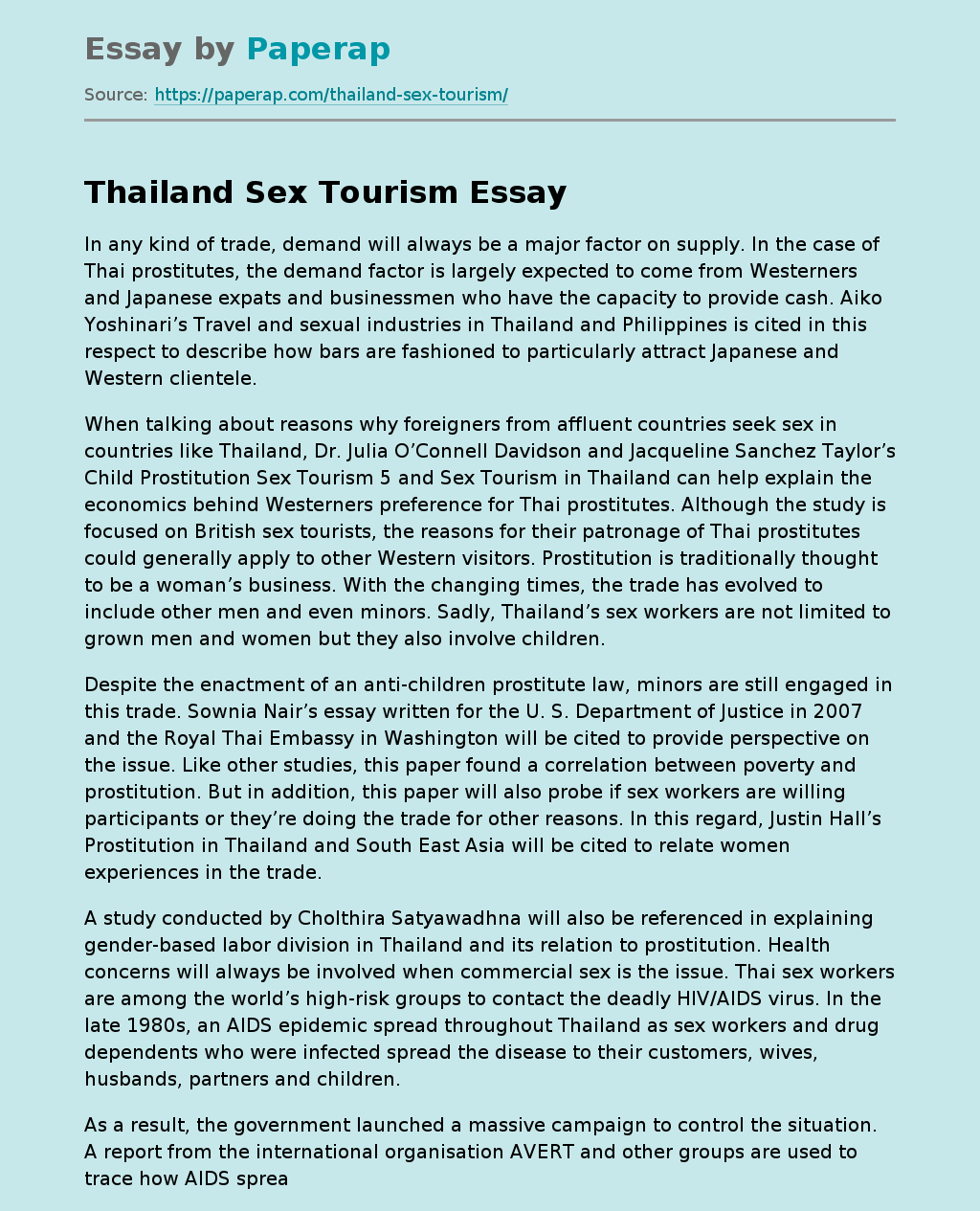 Thailand Sex Tourism