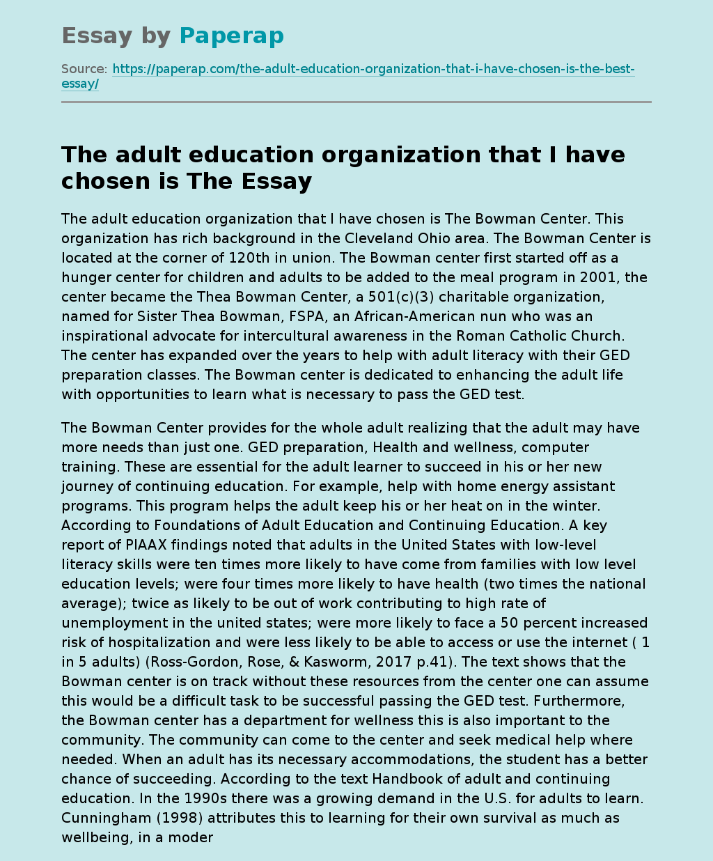 The adult education