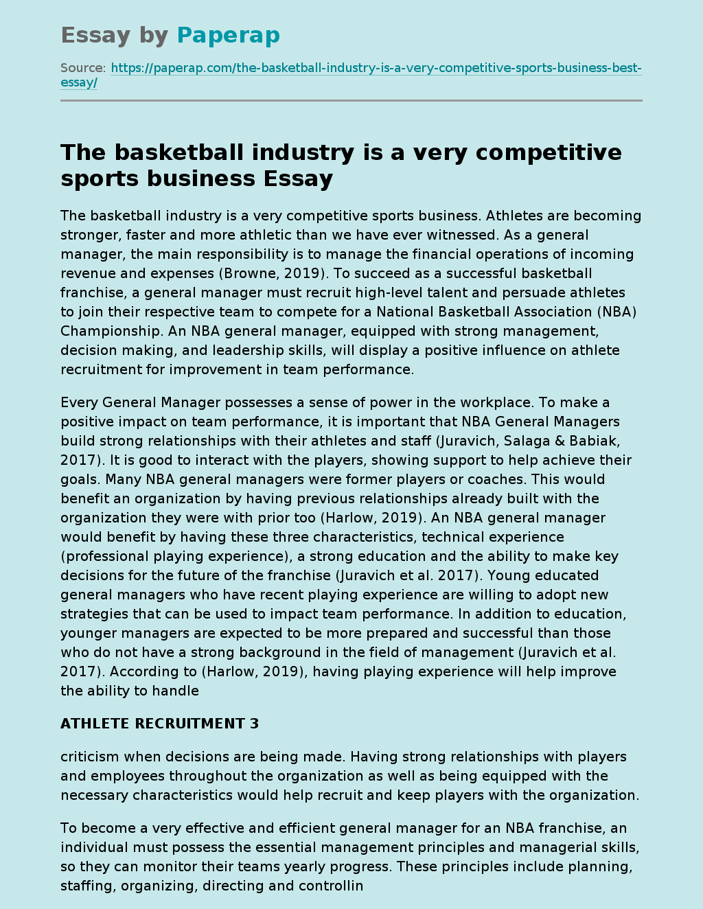 The Basketball Industry Is a Very Competitive Sports Business