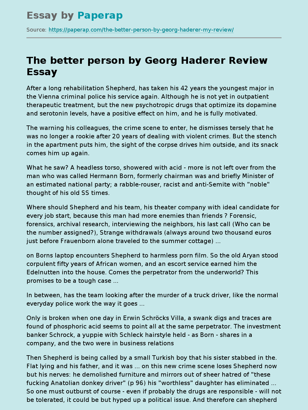 The Better Person By Georg Haderer Review