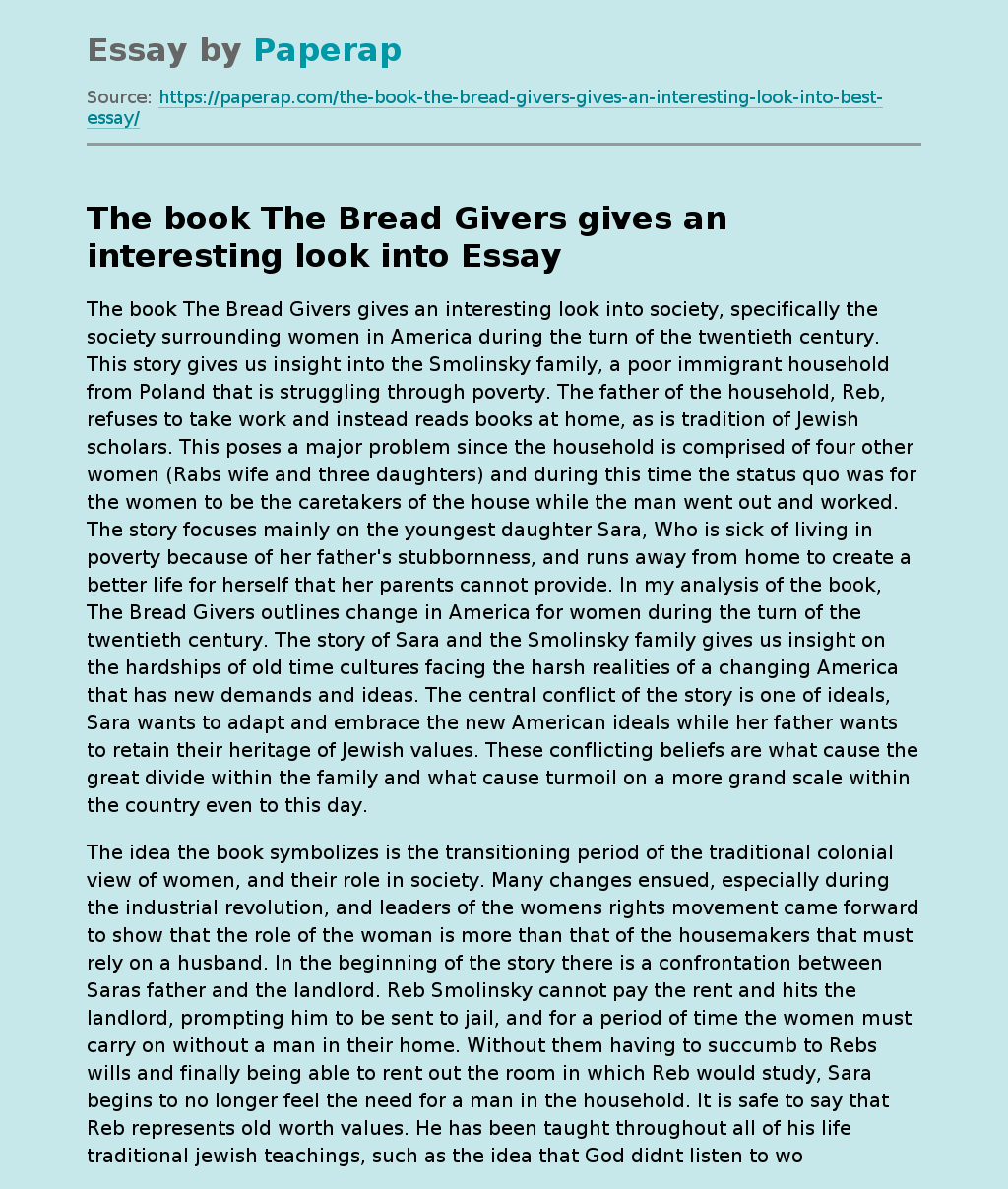 "The Bread Givers"