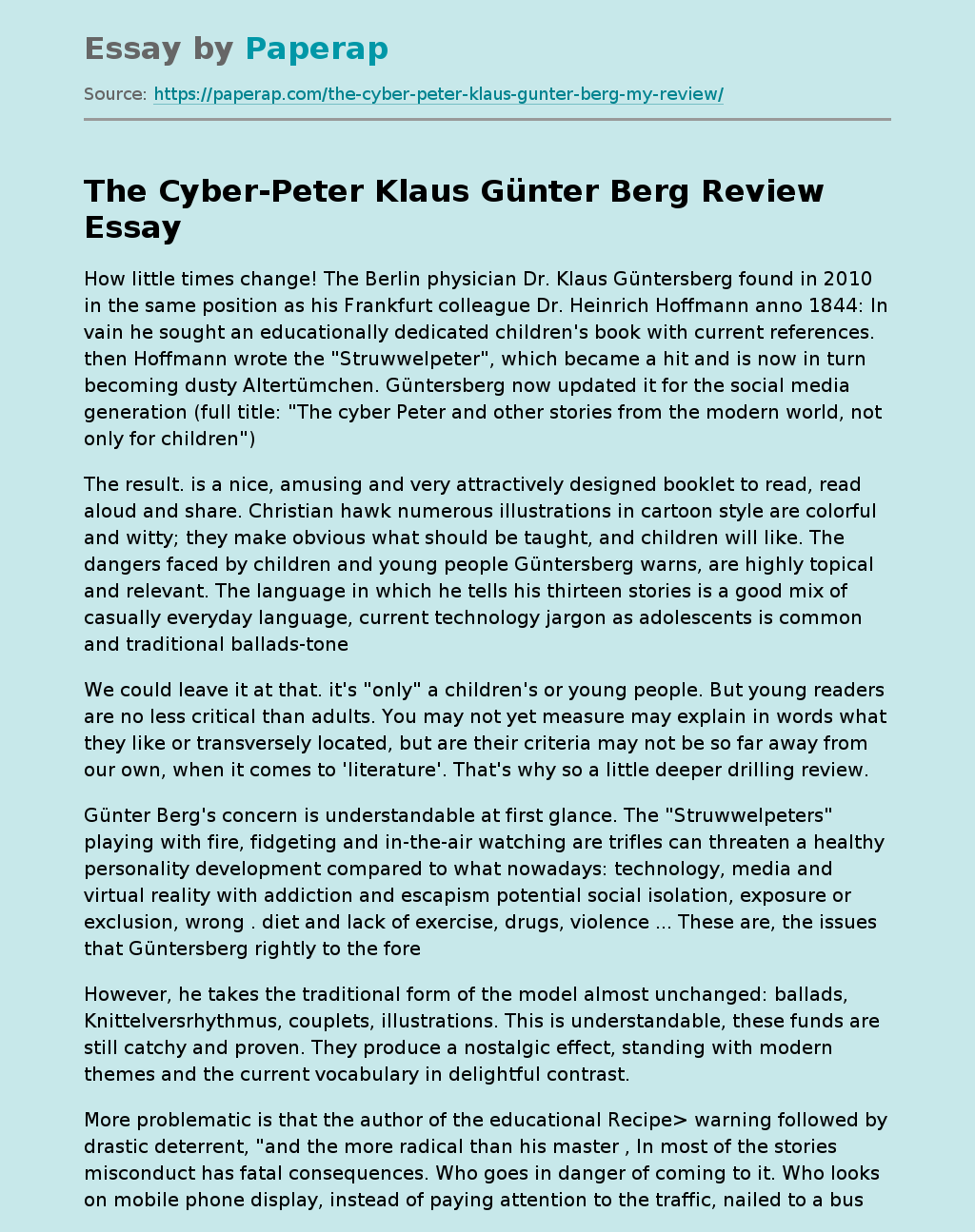 "The Cyber-Peter" by Klaus GünterBerg