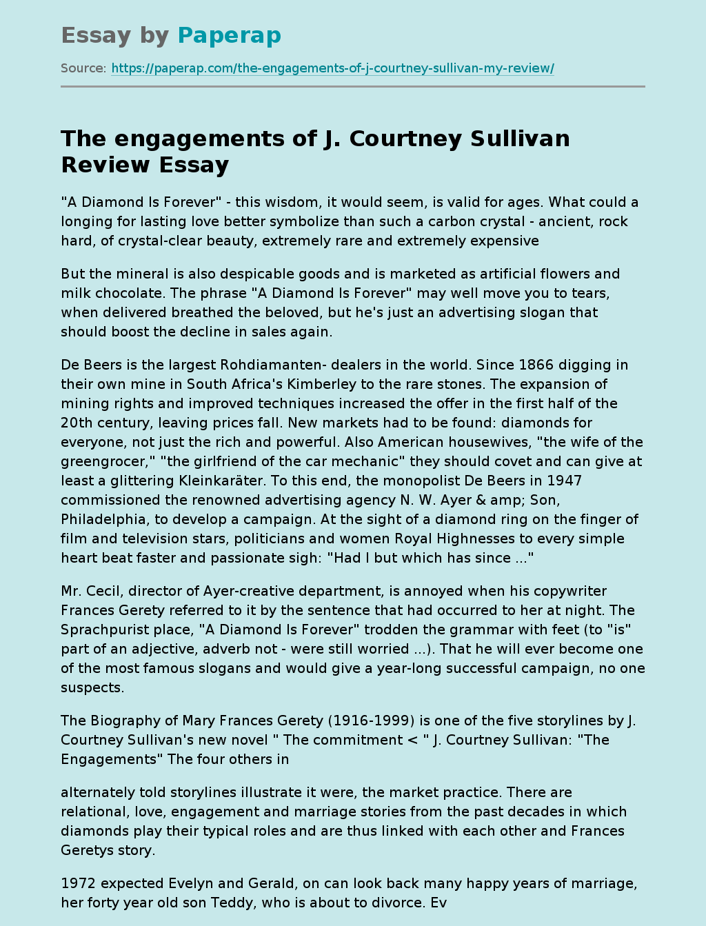 The engagements of J. Courtney Sullivan Review