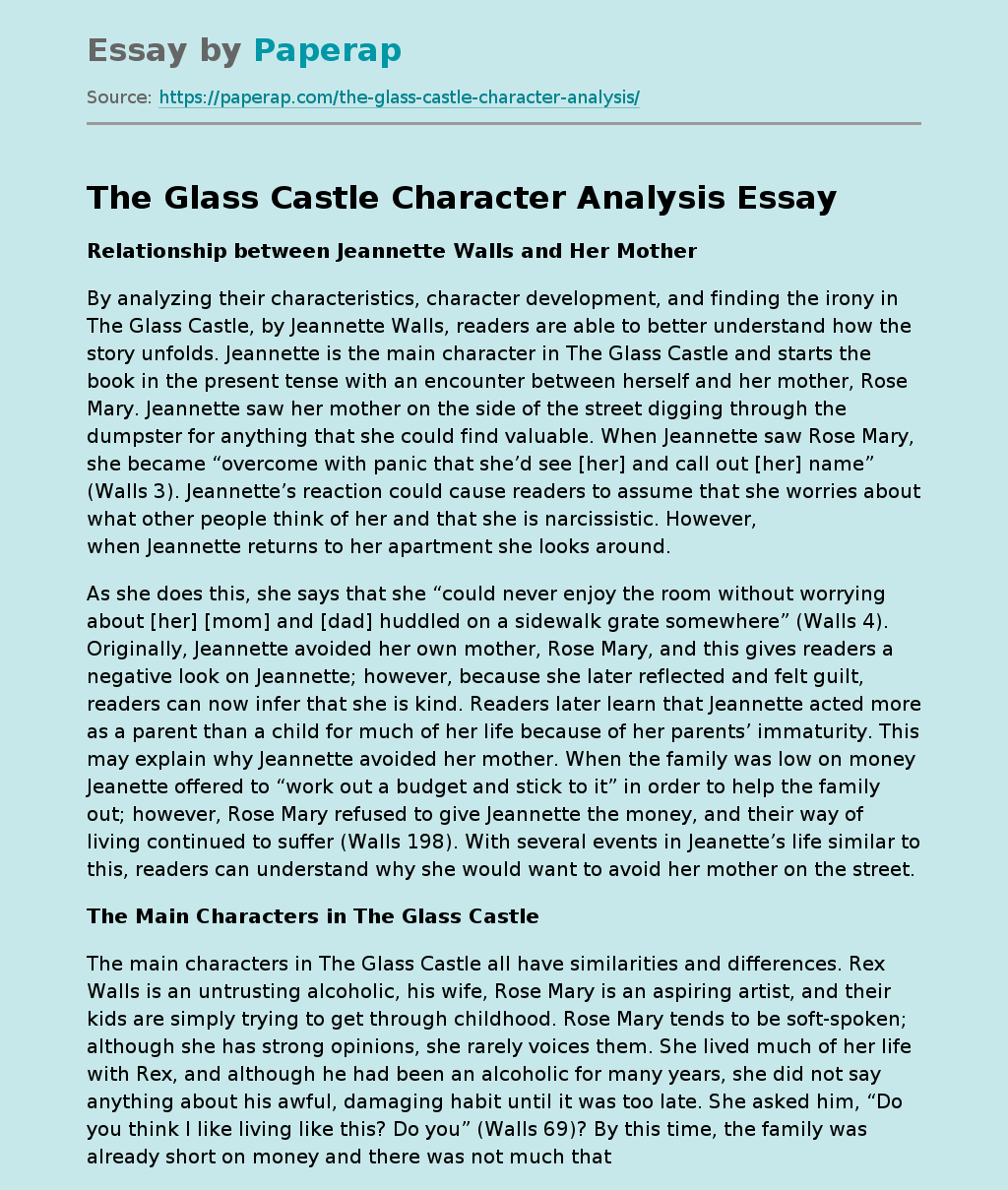 The Glass Castle Character Analysis