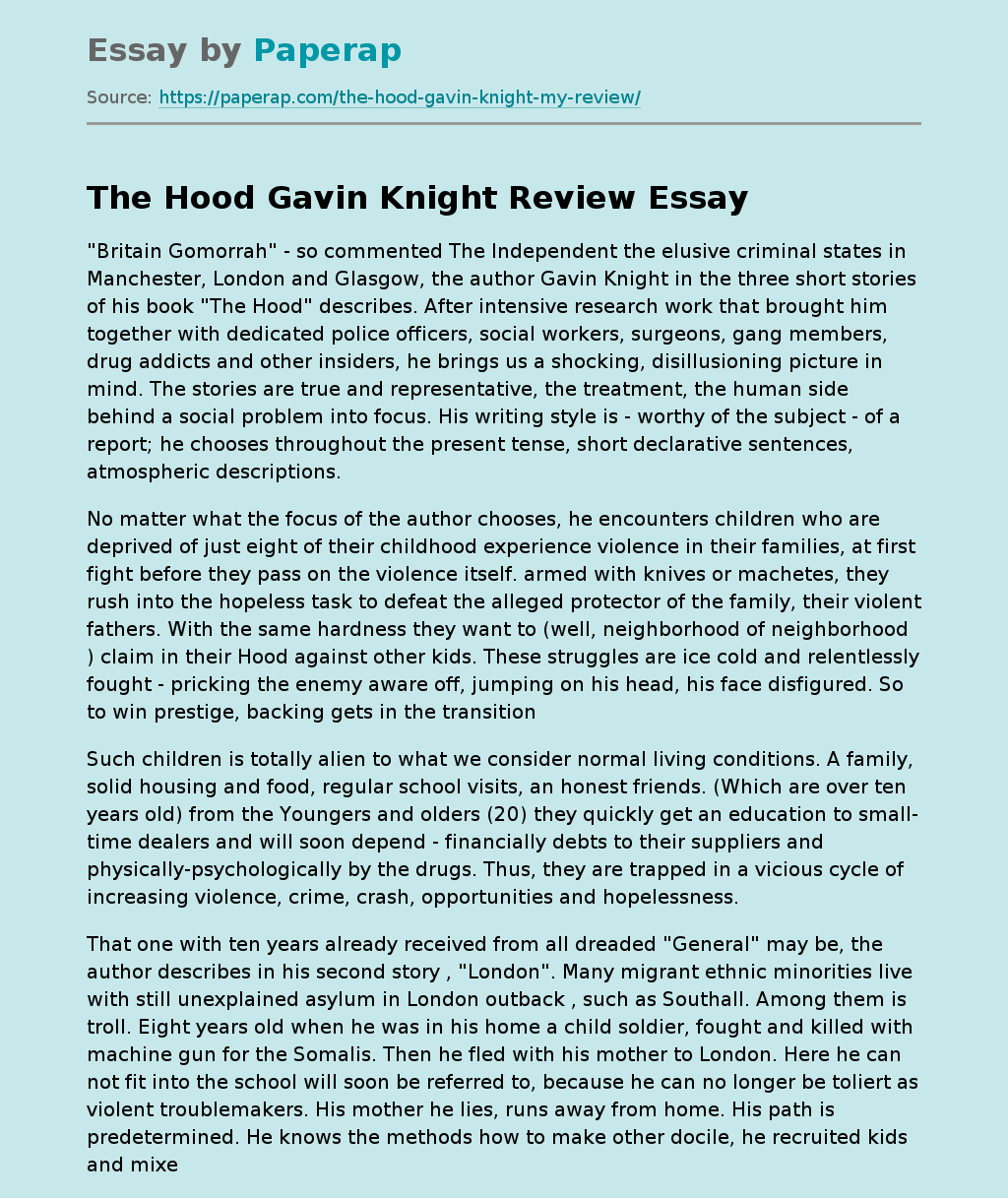 The Hood Gavin Knight Review