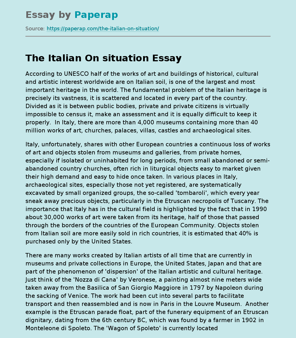 The Italian On situation