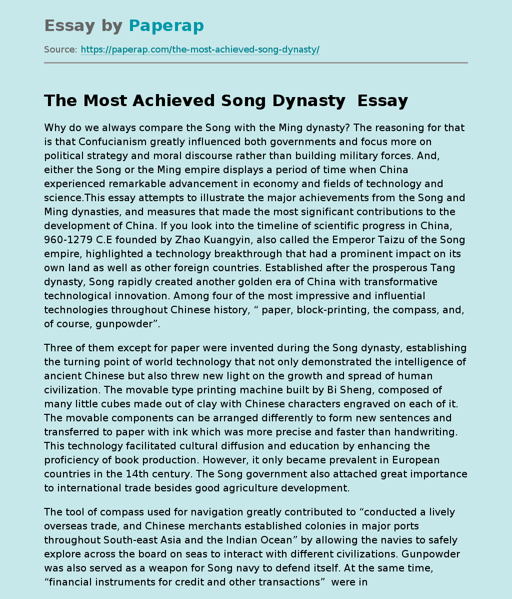 The Most Achieved Song Dynasty 
