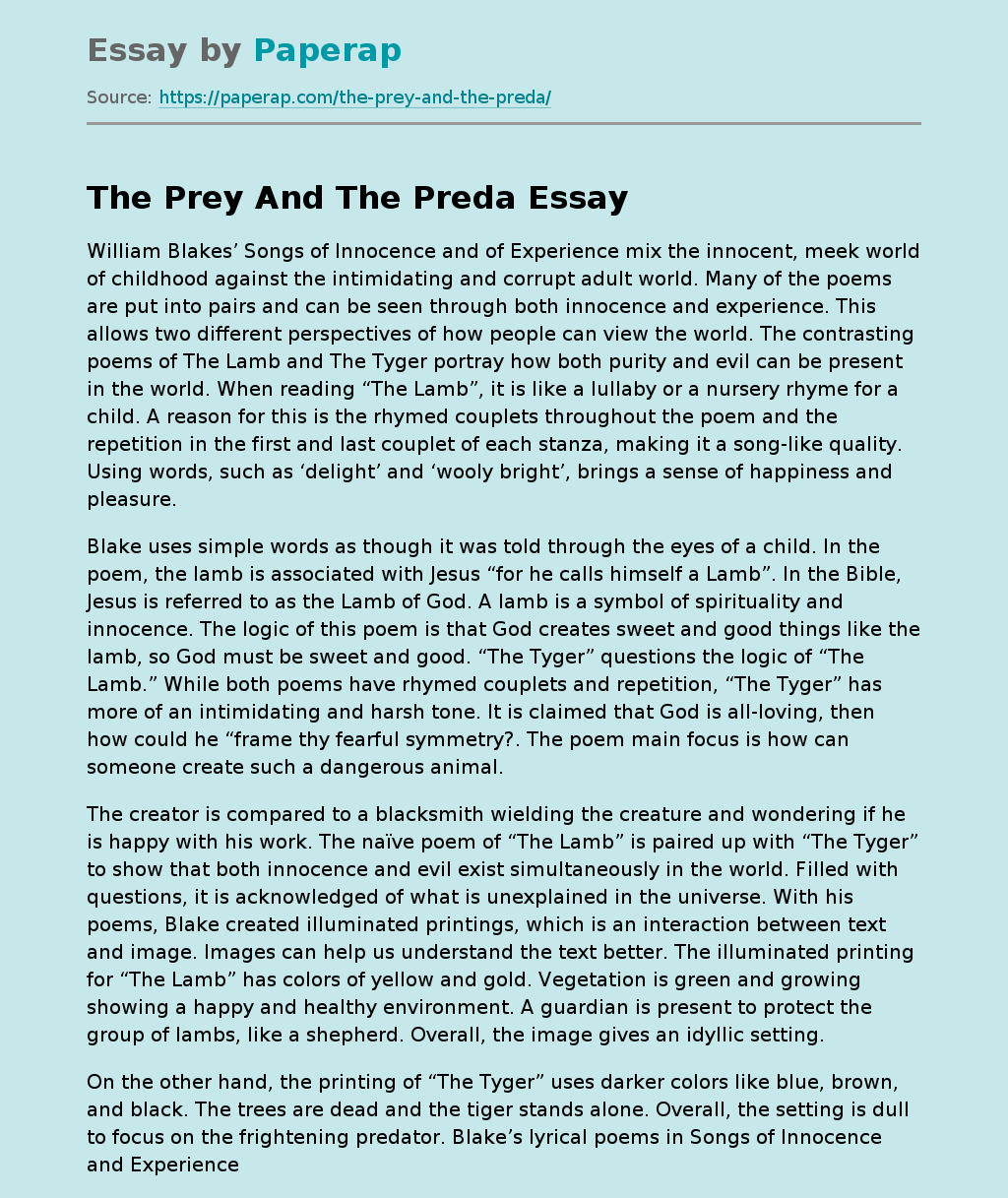 The Prey And The Preda