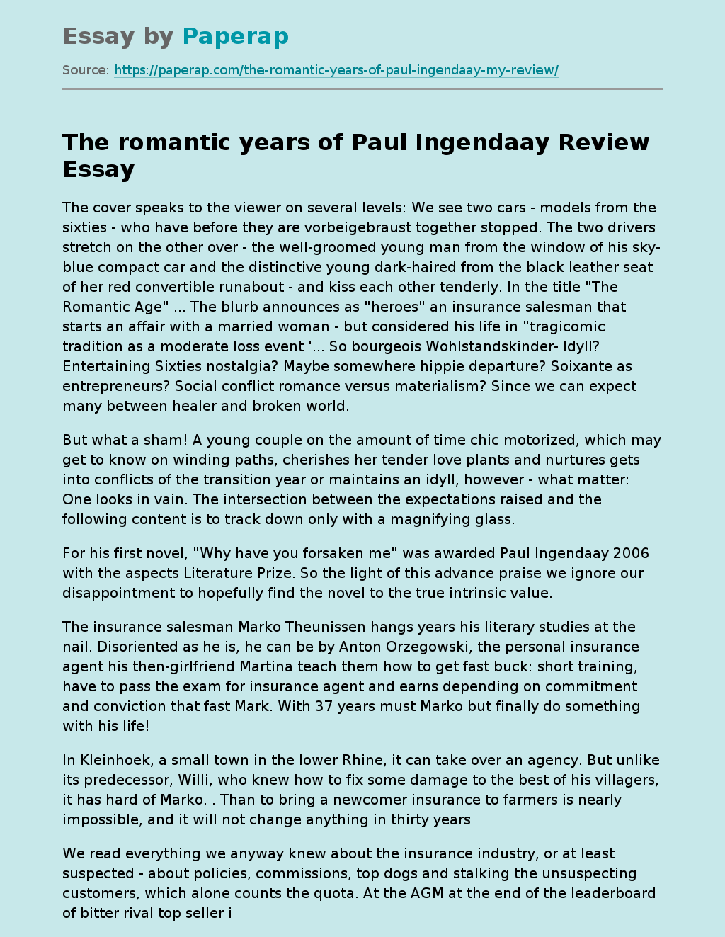 The Romantic Years Of Paul Ingendaay Review