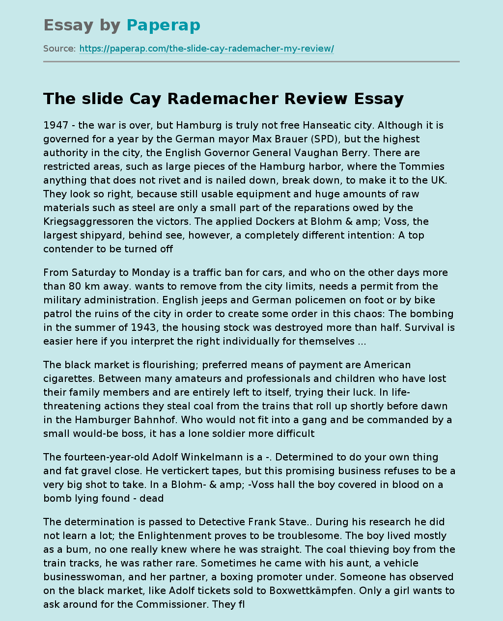 The Hamburg Cay Rademacher Is Editor of Geo Era