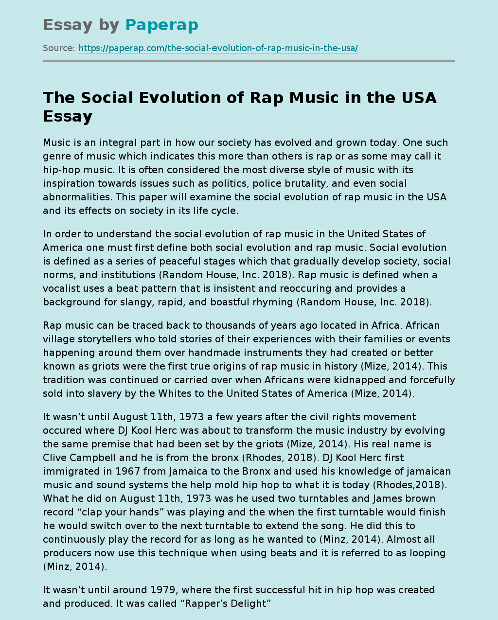 Rap Music's Societal Impact