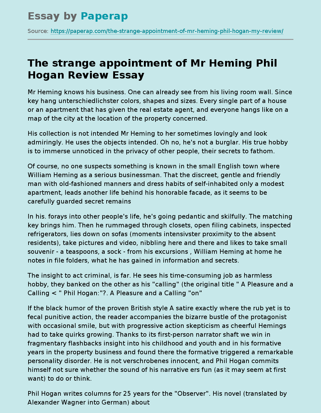 The Strange Appointment Of Mr Heming Phil Hogan Review