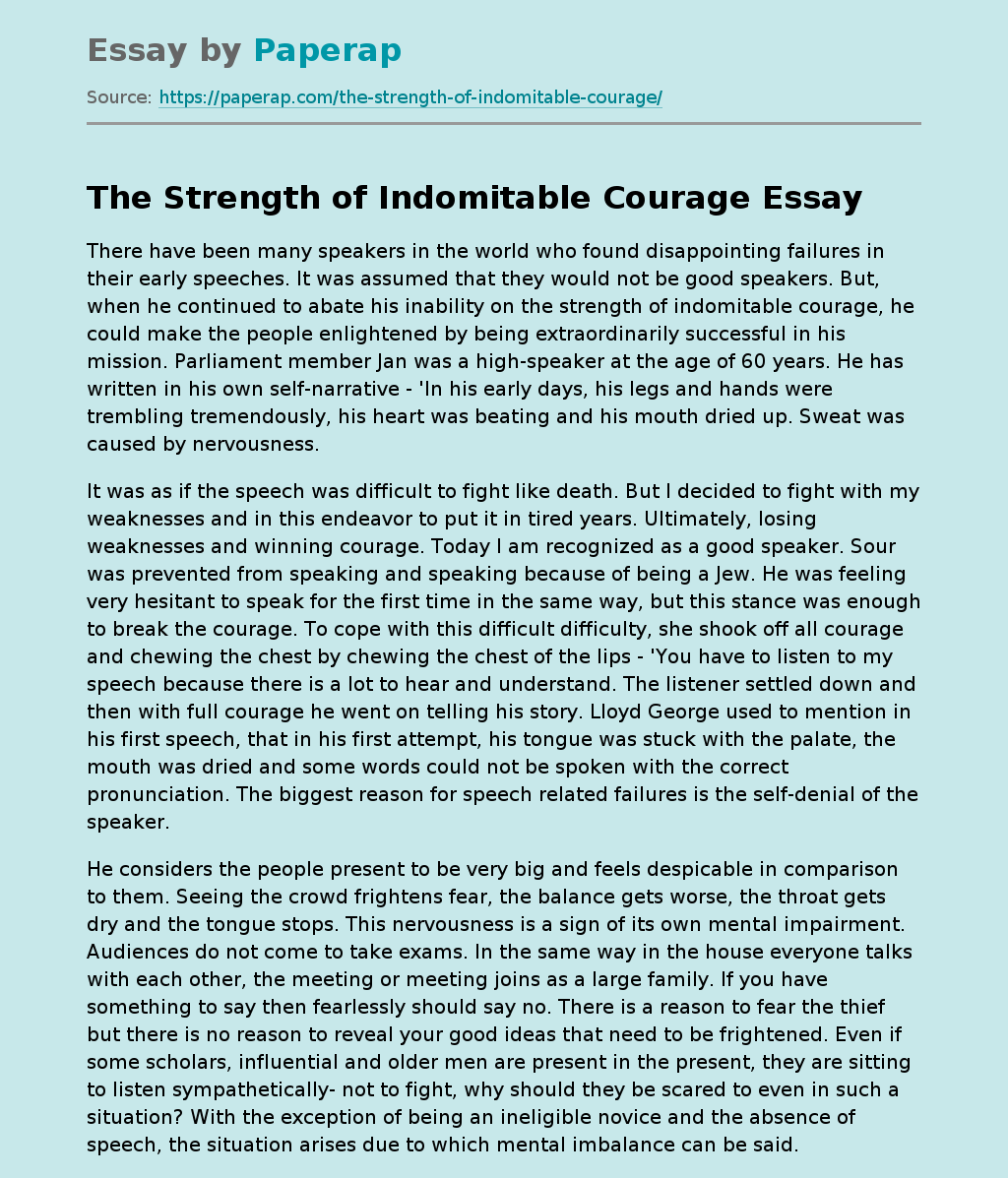 The Strength of Indomitable Courage