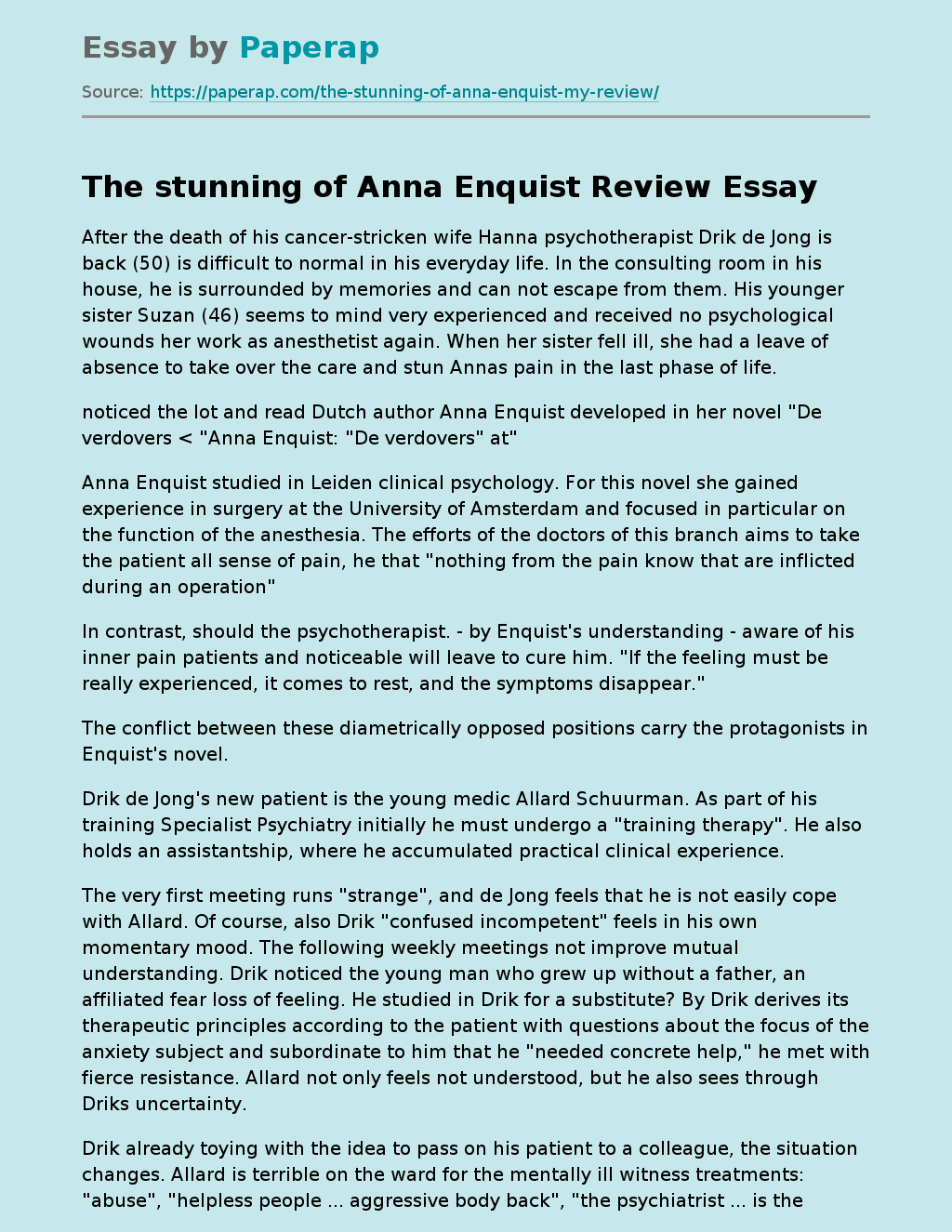 The stunning of Anna Enquist Review