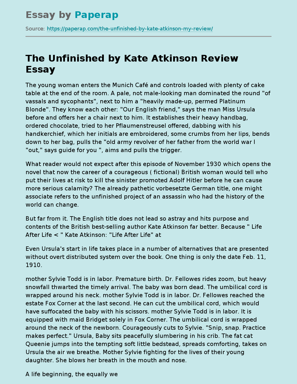 Book "The Unfinished" by Kate Atkinson