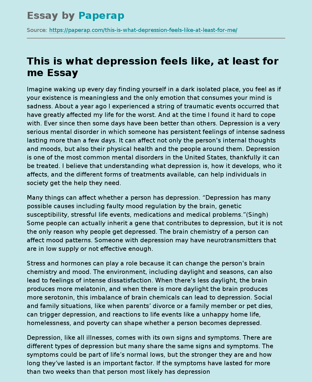 This is what depression feels like, at least for me