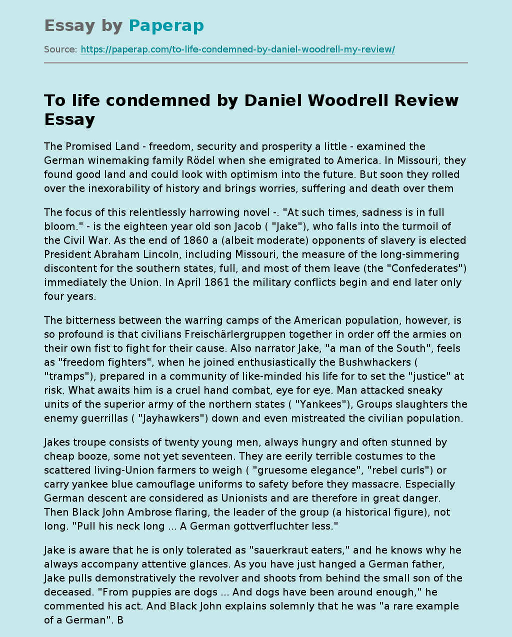 To life condemned by Daniel Woodrell Review