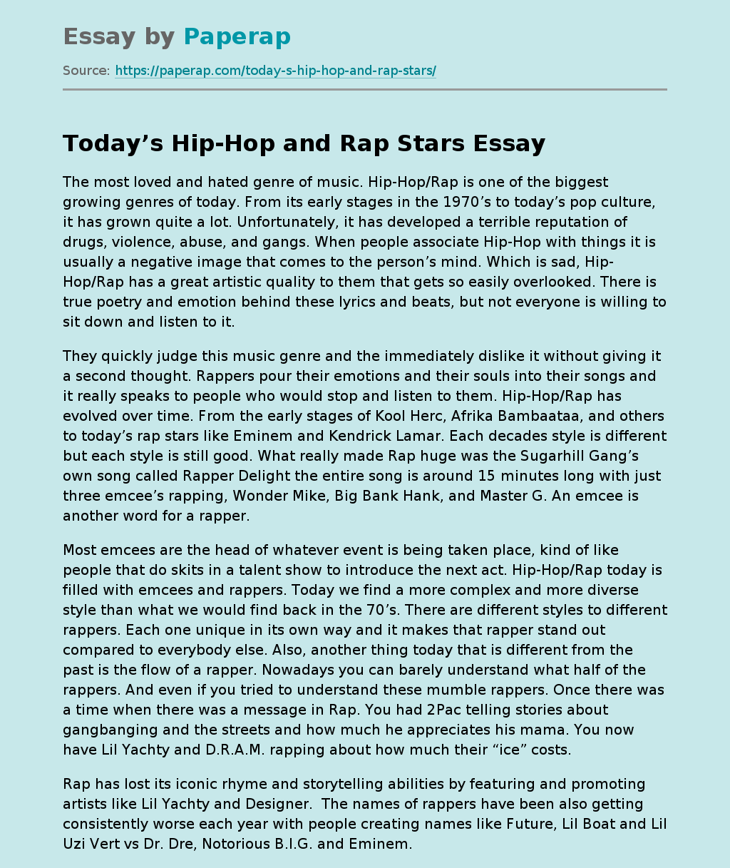 Today’s Hip-Hop and Rap Stars