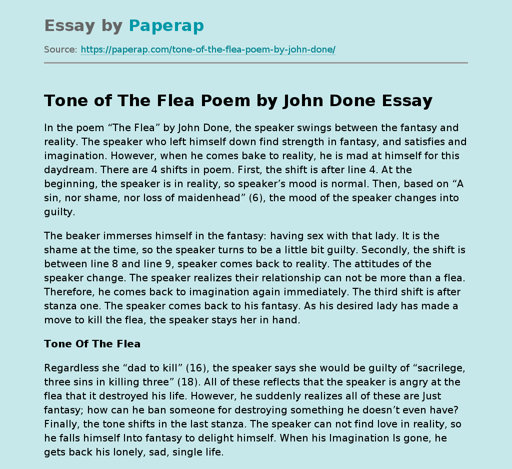 Tone of The Flea Poem by John Done