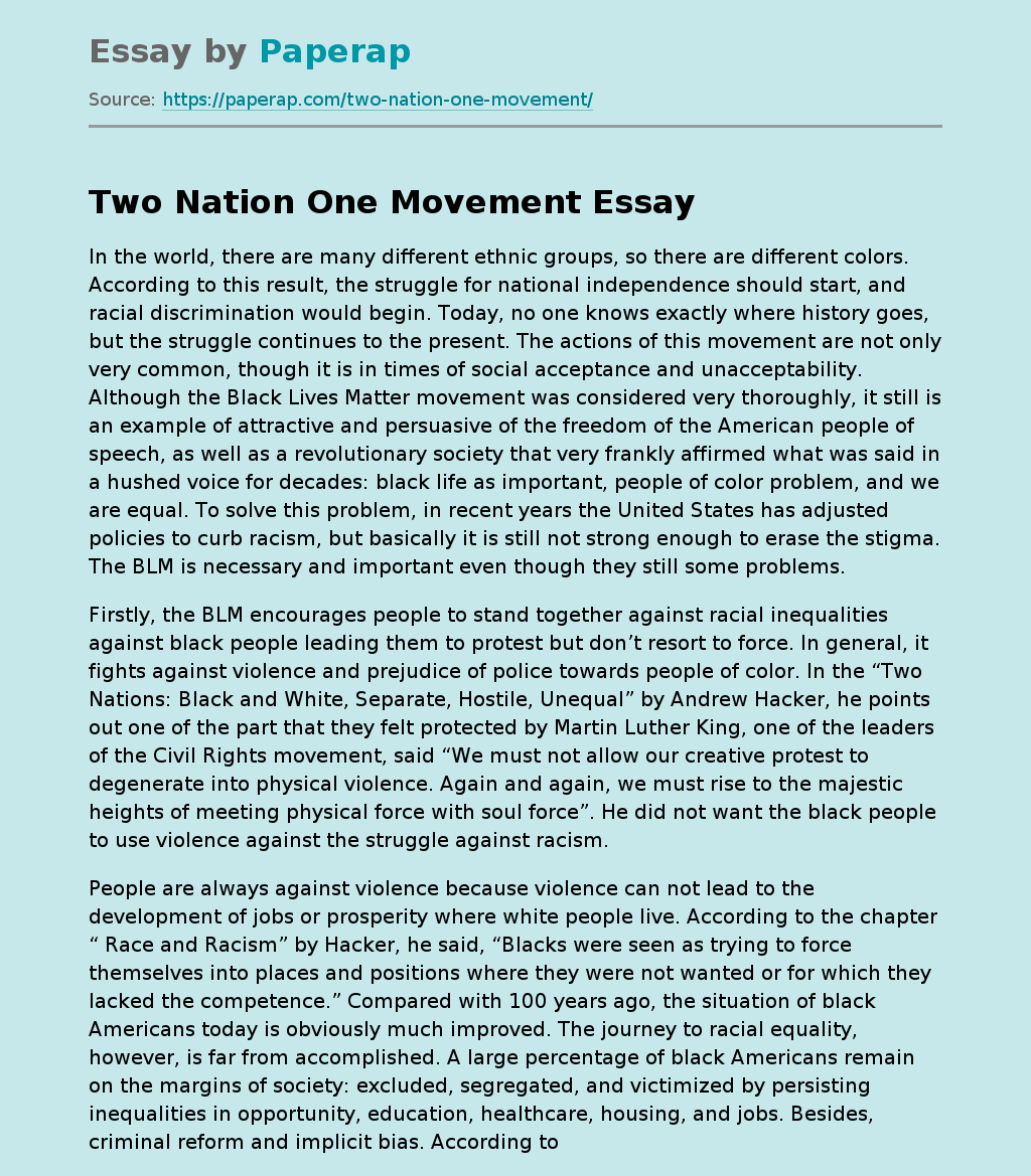 Two Nation One Movement