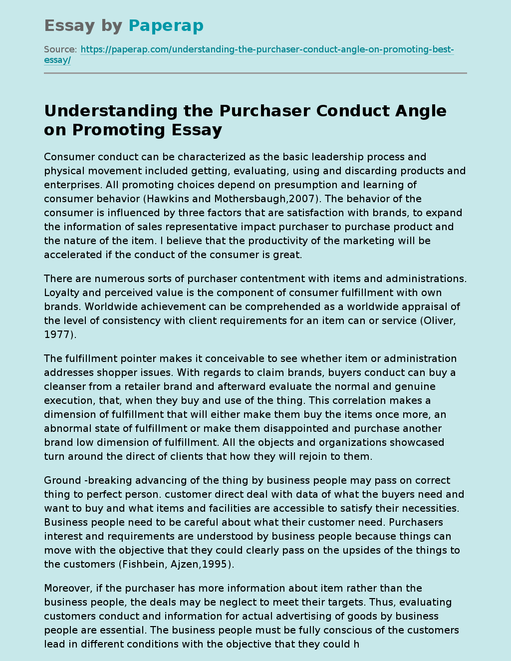 Understanding the Purchaser Conduct Angle on Promoting