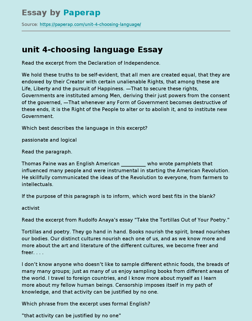 unit 4-choosing language