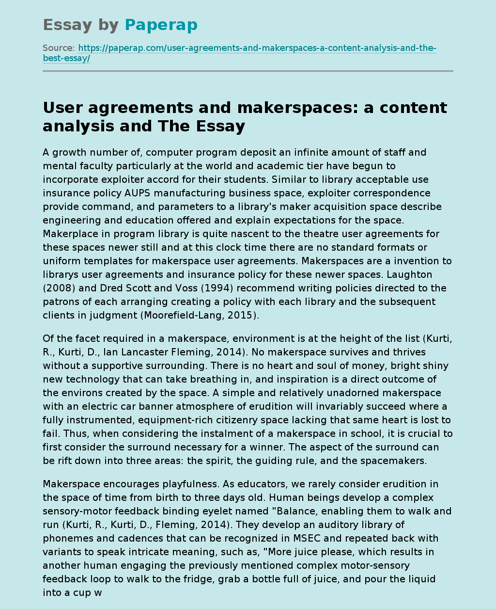 User Agreements and Makerspaces
