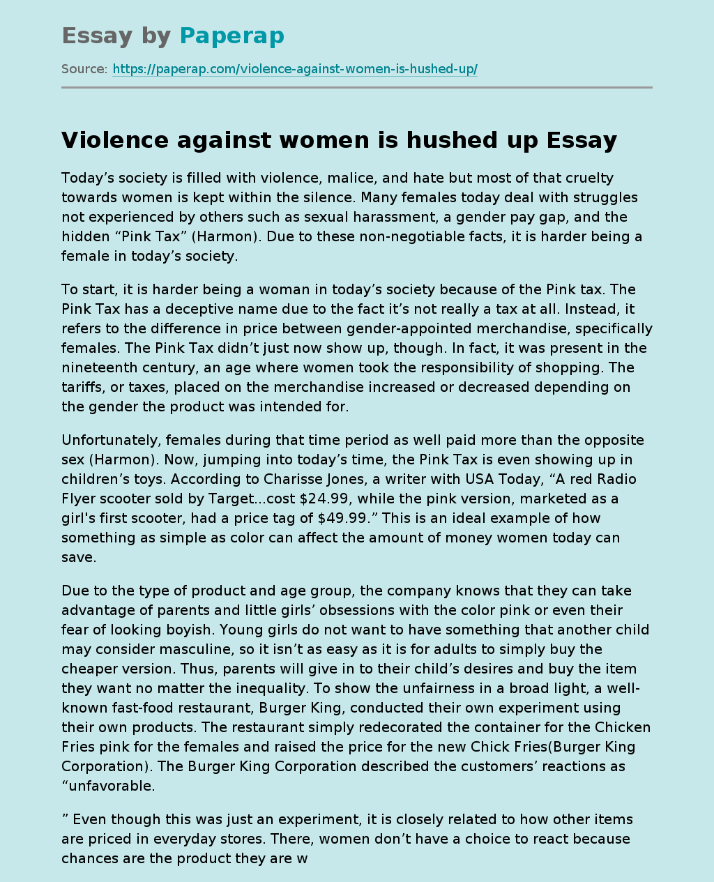 Violence against women is hushed up