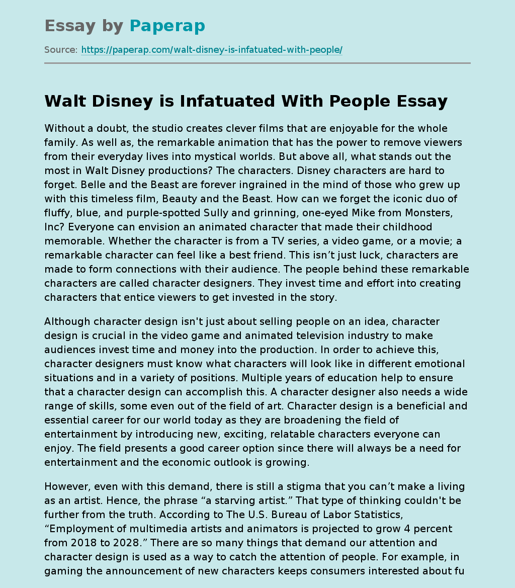 Walt Disney is Infatuated With People