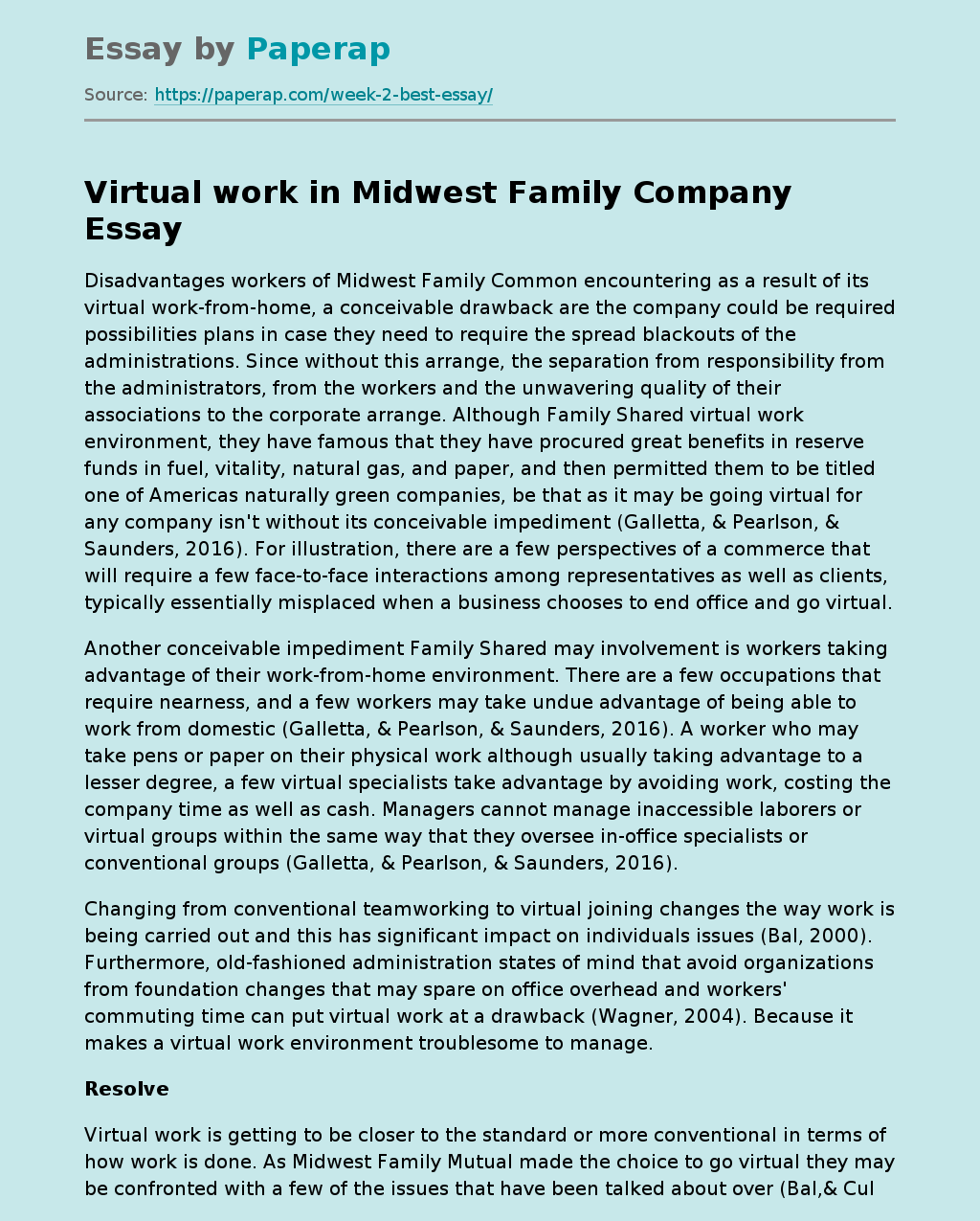 Virtual work in Midwest Family Company
