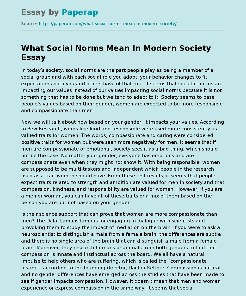 What Social Norms Mean In Modern Society