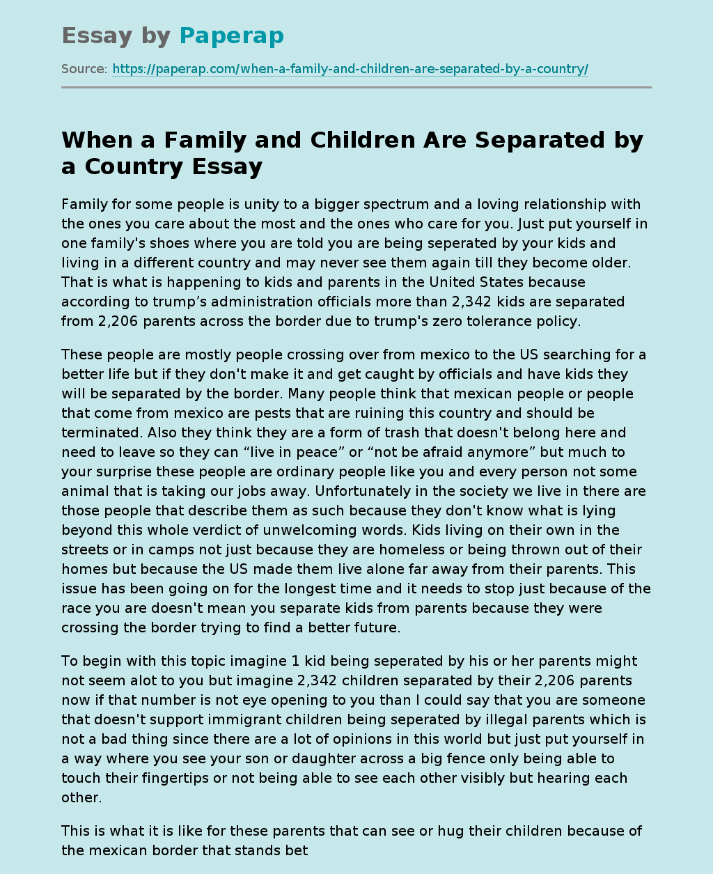 When a Family and Children Are Separated by a Country