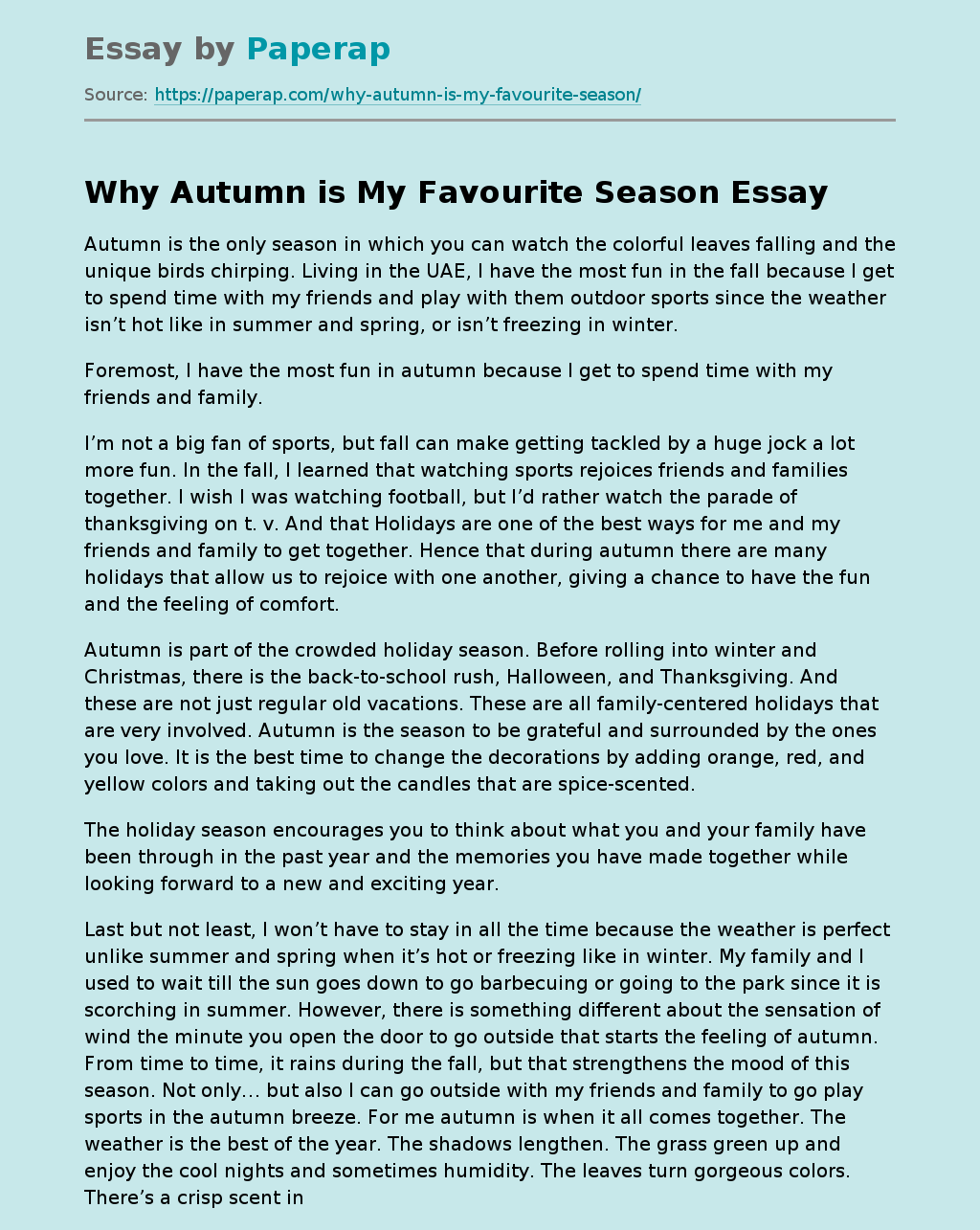 Why Autumn is My Favourite Season